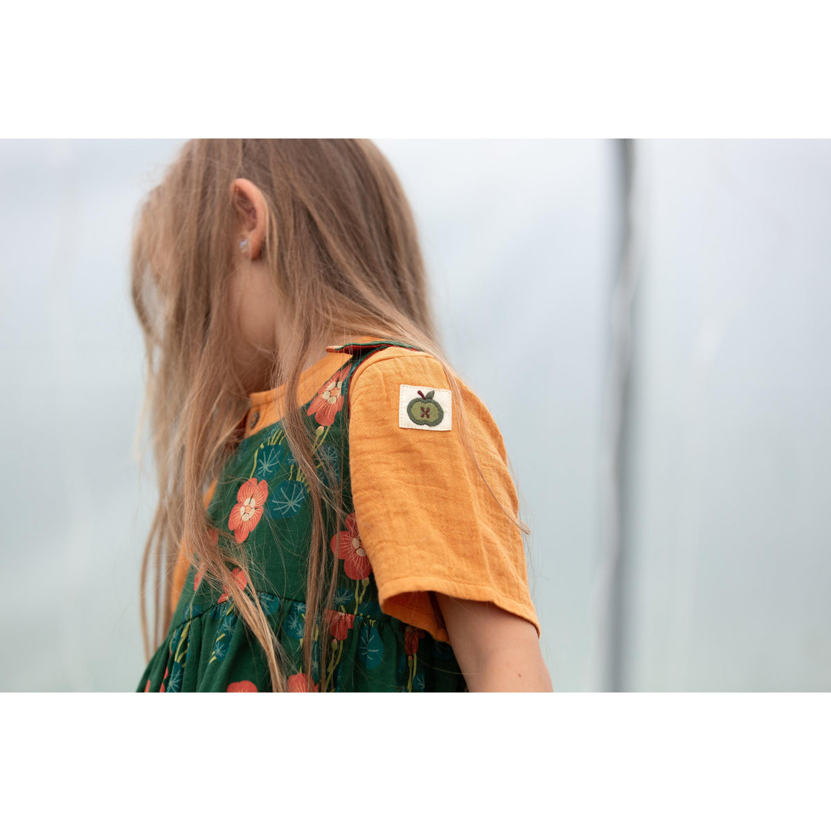 Golden Ochre Short Sleeved Henley Top-Little Green Radicals-Modern Rascals