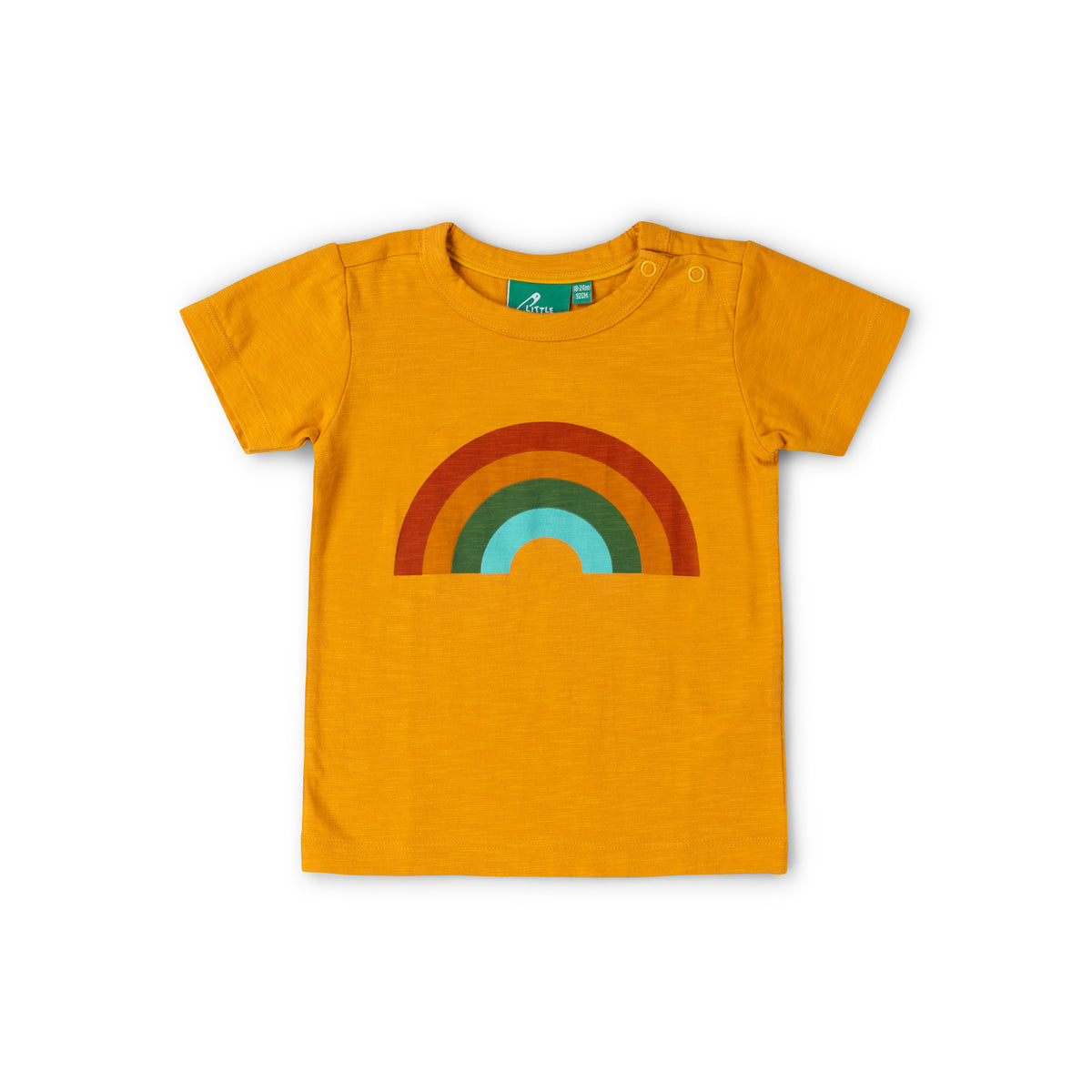 Golden Rainbow Short Sleeve Popper T-Shirt - 1 Left Size 4-5 years-Little Green Radicals-Modern Rascals