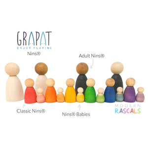 Grapat Adult Nins in Dark Wood - 2 pcs-Grapat-Modern Rascals