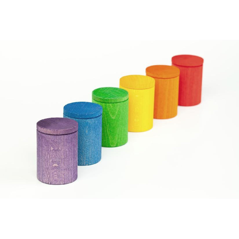Grapat Coloured Cups with Lids - 6 pieces in 6 Rainbow Colours-Grapat-Modern Rascals