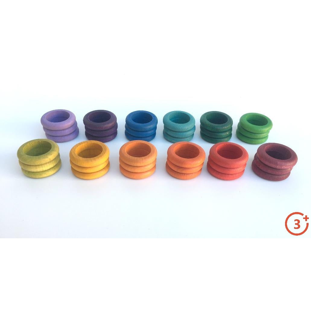 Grapat Coloured Rings - 36 pieces in 12 Colours-Grapat-Modern Rascals