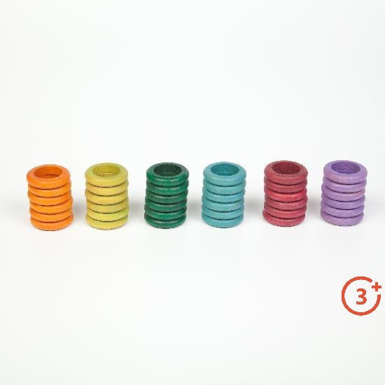 Grapat Coloured Rings - 36 pieces in 6 Non-Basic Colours-Grapat-Modern Rascals
