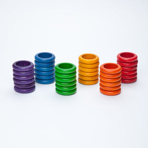 Grapat Coloured Rings - 36 pieces in 6 Rainbow Colours-Grapat-Modern Rascals