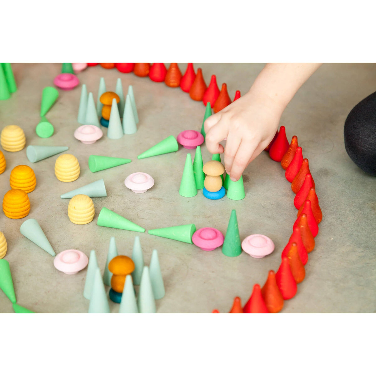 Grapat Loose Parts Mini Cones - 36 pieces in Green-Grapat-Modern Rascals