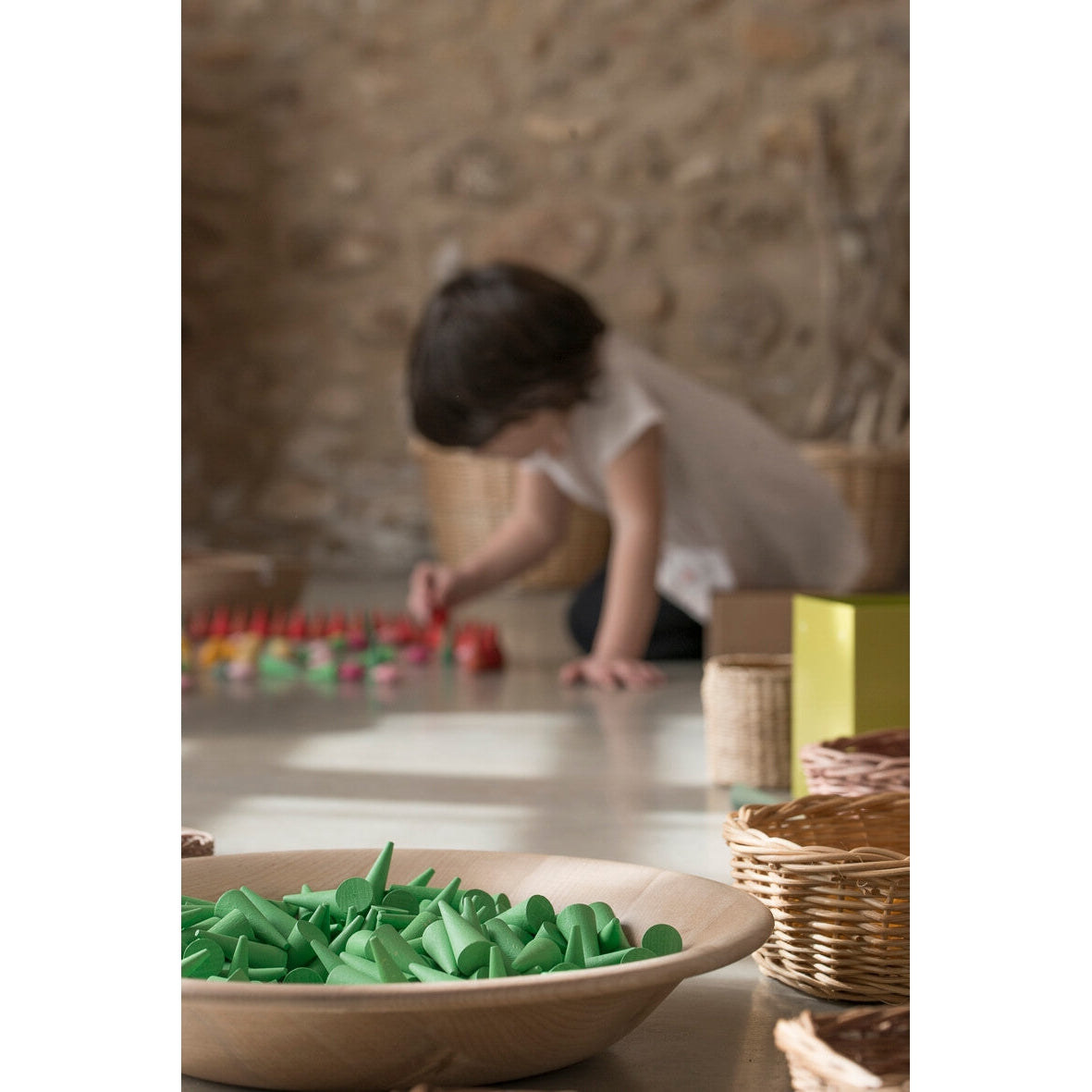 Grapat Loose Parts Mini Cones - 36 pieces in Green-Grapat-Modern Rascals