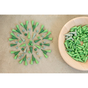 Grapat Loose Parts Mini Cones - 36 pieces in Green-Grapat-Modern Rascals