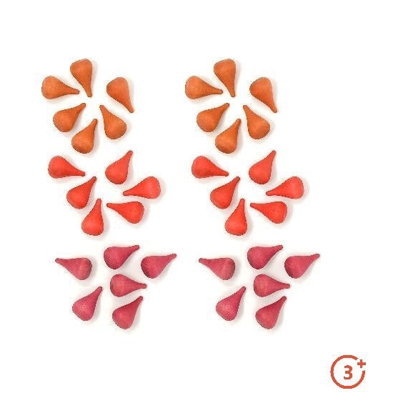 Grapat Loose Parts Mini Fires - 36 pieces in Reds-Grapat-Modern Rascals