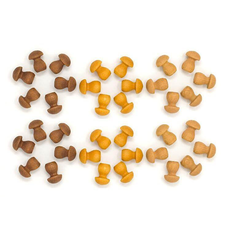 Grapat Loose Parts Mini Mushrooms - 36 pieces in Browns-Grapat-Modern Rascals