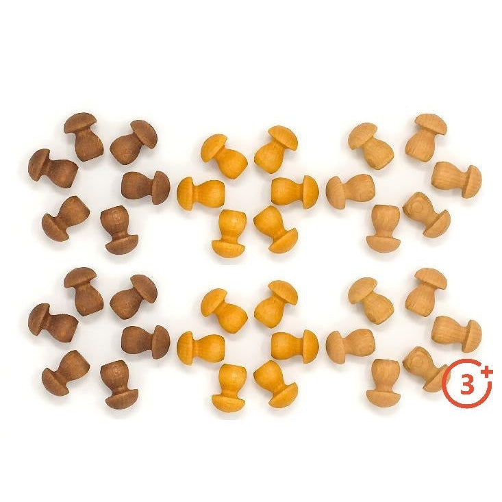 Grapat Loose Parts Mini Mushrooms - 36 pieces in Browns-Grapat-Modern Rascals