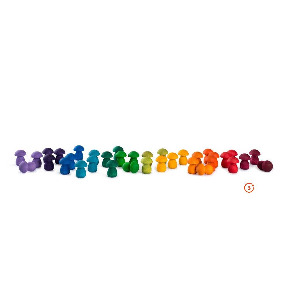 Grapat Loose Parts Rainbow Mushrooms - 36 pieces-Grapat-Modern Rascals