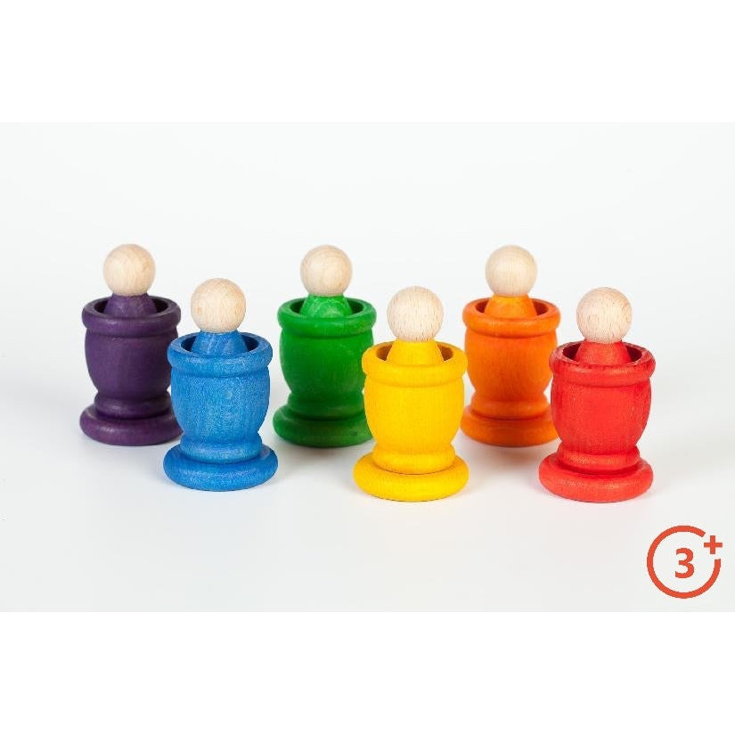Grapat Nins, Mates, and Coins Set - 6 Rainbow Colours-Grapat-Modern Rascals