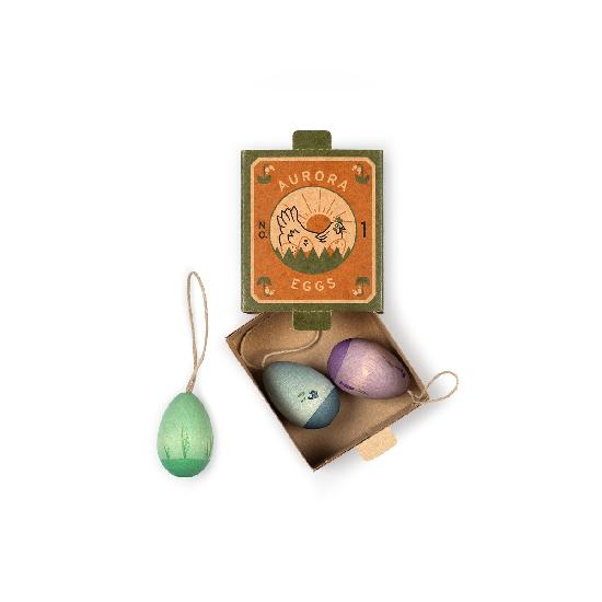 Grapat Ornaments Set - Wood Aurora Eggs-Grapat-Modern Rascals