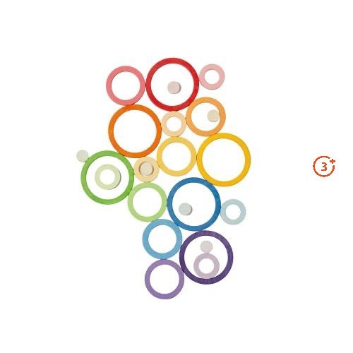 Grapat Wood Nest Rings - 6 Rainbow Colours - 24 pieces-Grapat-Modern Rascals