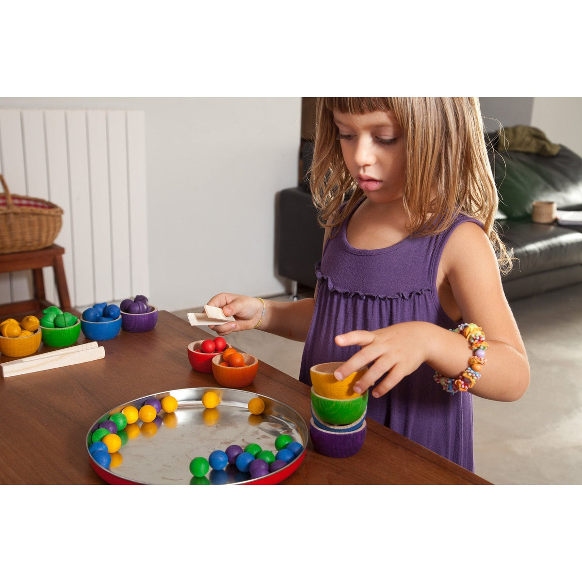 Grapat Wooden Bowls and Marbles with Tongs-Grapat-Modern Rascals