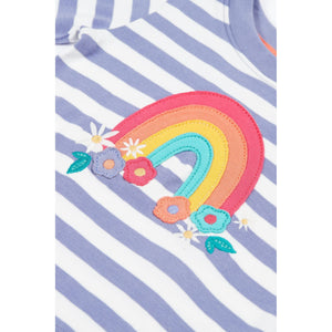 Grape Stripe/Rainbow Louise Applique Top-Frugi-Modern Rascals