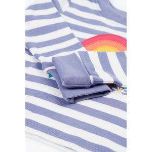 Grape Stripe/Rainbow Louise Applique Top-Frugi-Modern Rascals