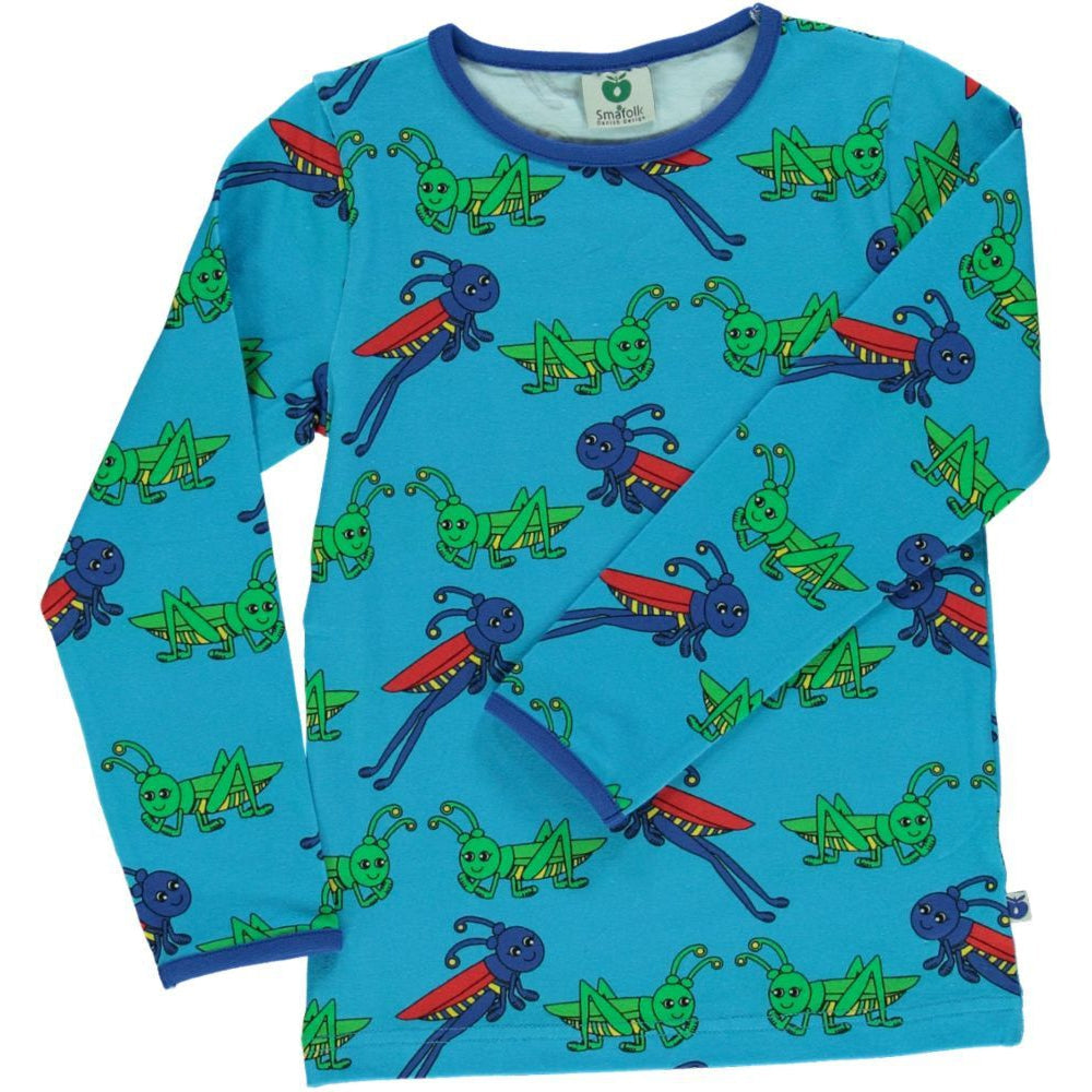 Grasshopper Long Sleeve Shirt - Blue - 2 Left Size 9-10 & 11-12 years-Smafolk-Modern Rascals