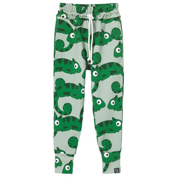 Green Chameleons Pocket Pants - 1 Left Size 8-10 years-KuKuKid-Modern Rascals