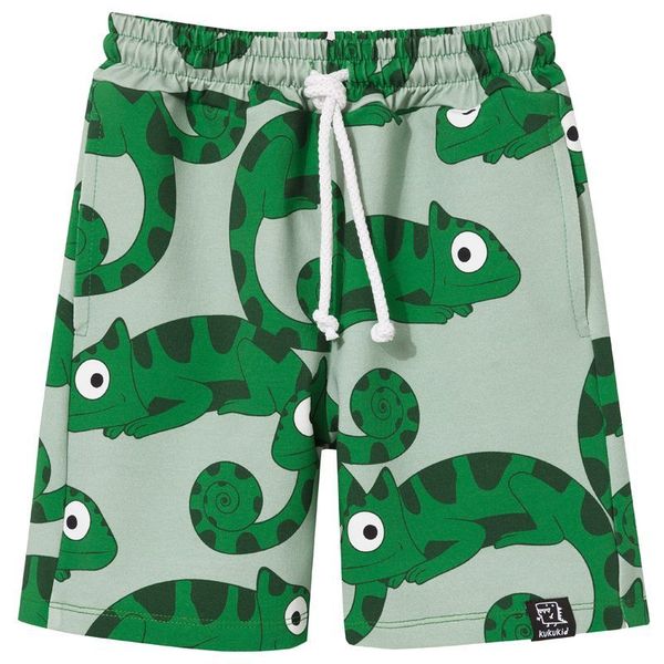 Green Chameleons Pocket Shorts - 1 Left Size 2-4 years-KuKuKid-Modern Rascals