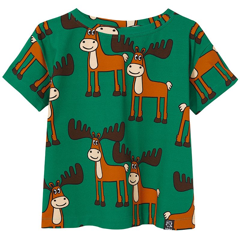 Green Moose T-Shirt - 1 Left Size 8-10 years-KuKuKid-Modern Rascals