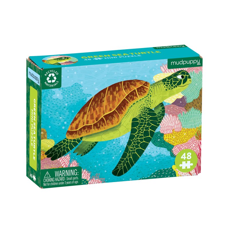 Green Sea Turtle Mini Puzzle - 48 pieces-Mudpuppy-Modern Rascals