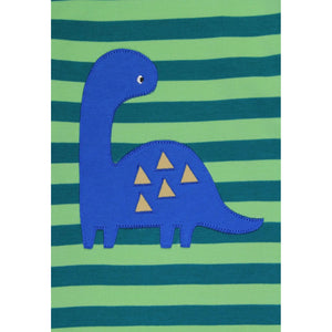 Green Tonal Dinosaur Applique Long Sleeve Shirt-Toby Tiger-Modern Rascals