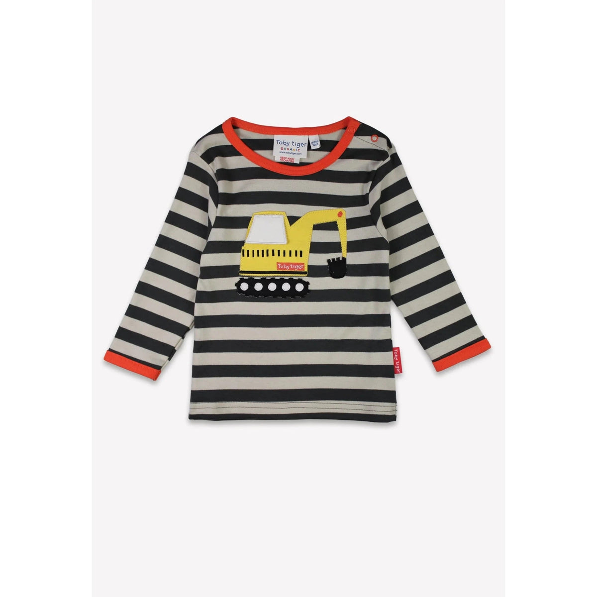 Grey Digger Applique Long Sleeve Shirt - 2 Left Size 6-7 & 7-8 years-Toby Tiger-Modern Rascals
