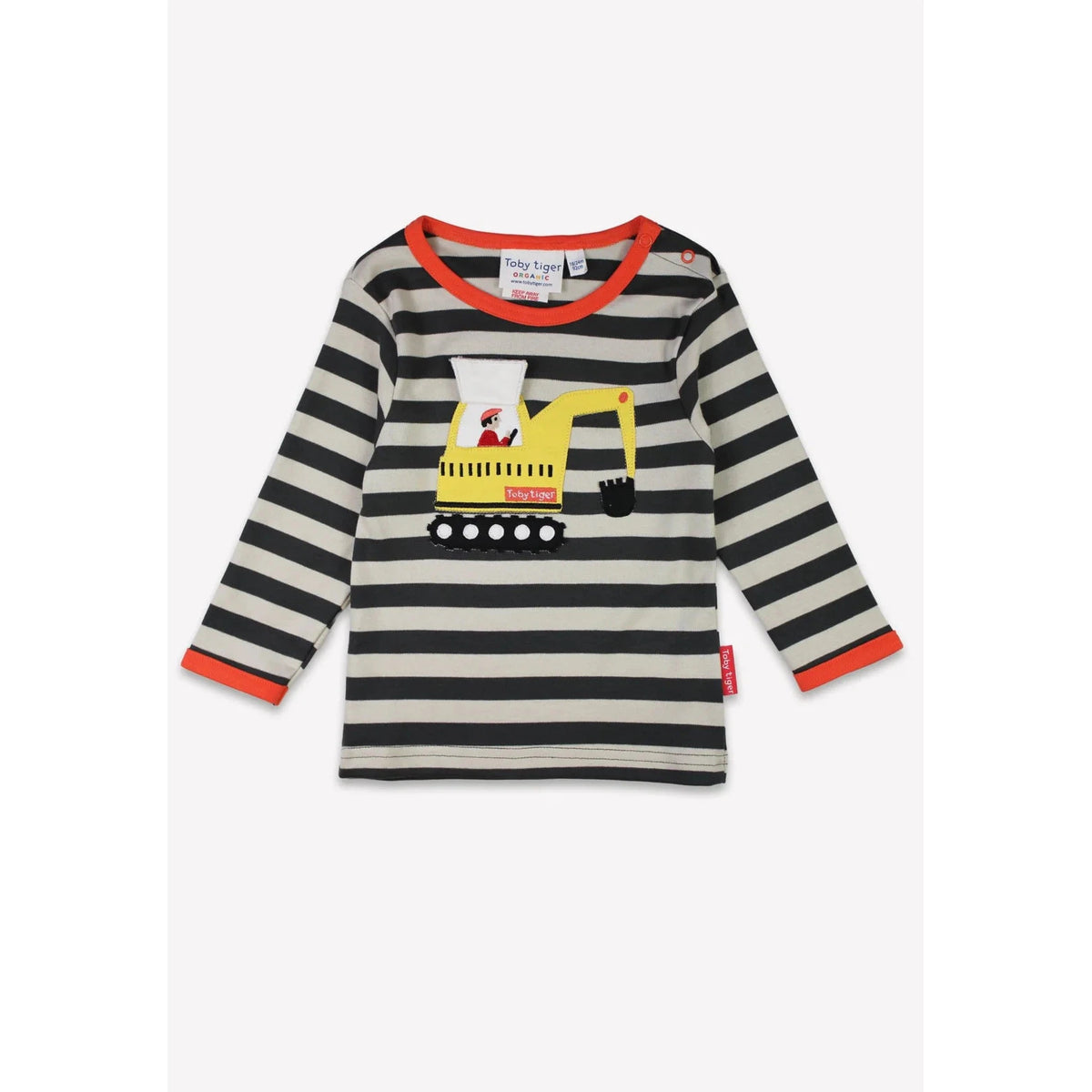Grey Digger Applique Long Sleeve Shirt - 2 Left Size 6-7 & 7-8 years-Toby Tiger-Modern Rascals