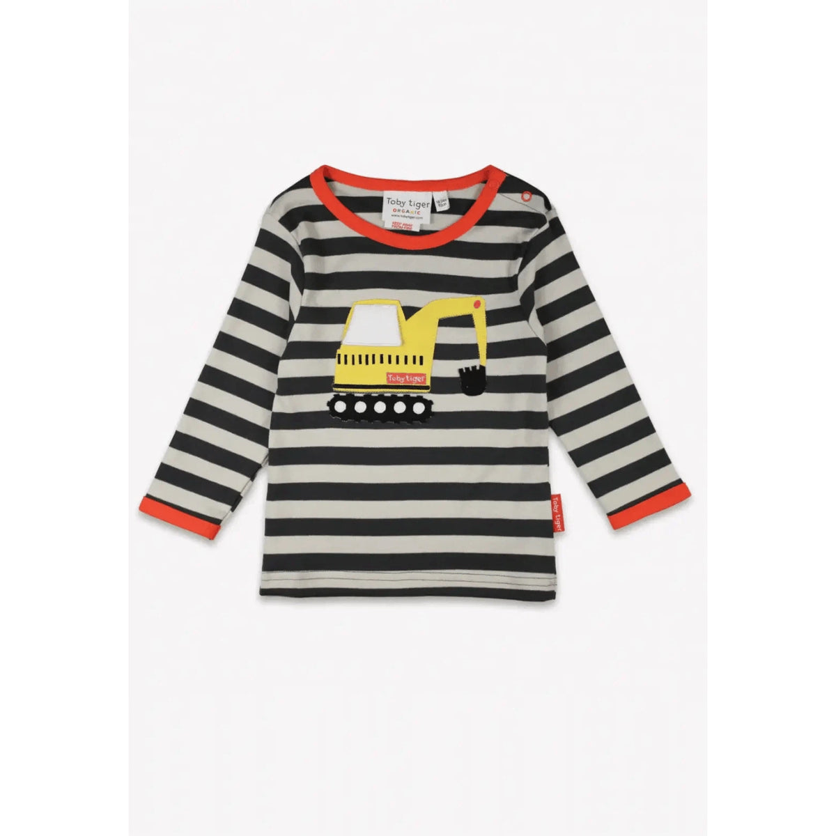 Grey Digger Applique Long Sleeve Shirt - 2 Left Size 6-7 & 7-8 years-Toby Tiger-Modern Rascals