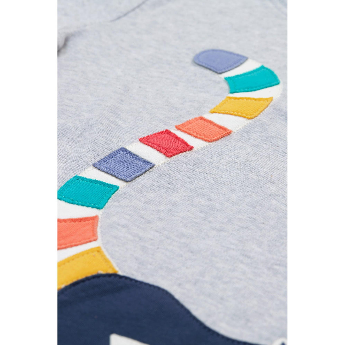 Grey Marl / Lemur Carsen Applique T-Shirt - 1 Left Size 7-8 years-Frugi-Modern Rascals