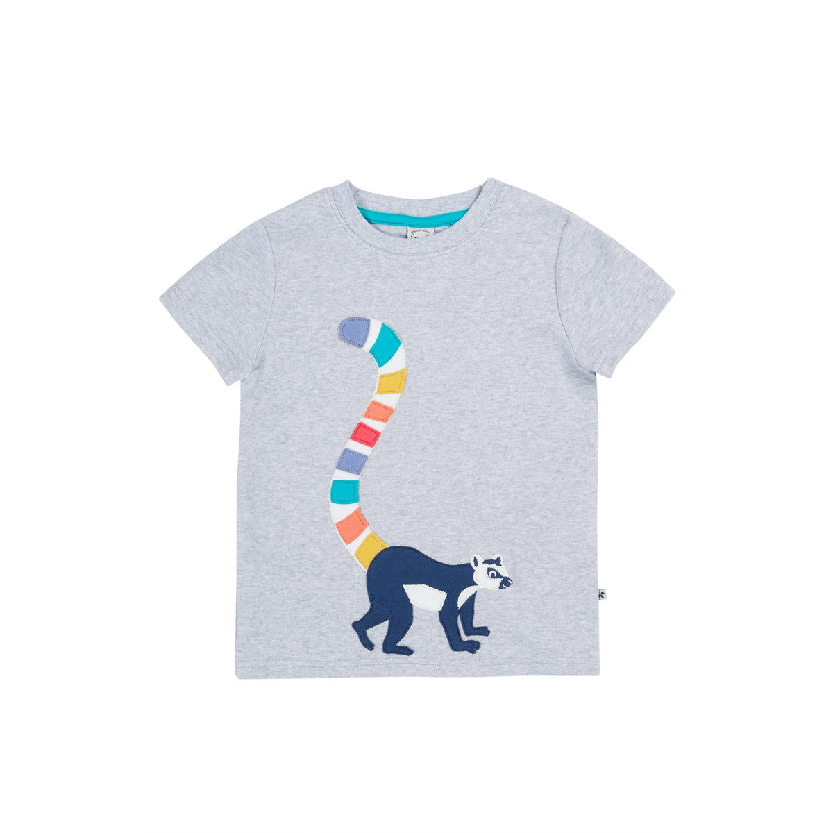 Grey Marl / Lemur Carsen Applique T-Shirt - 1 Left Size 7-8 years-Frugi-Modern Rascals