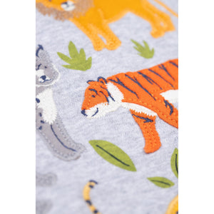 Grey Marl/Big Cats Jake Circular Top - 2 Left Size 8-9 & 9-10 years-Frugi-Modern Rascals