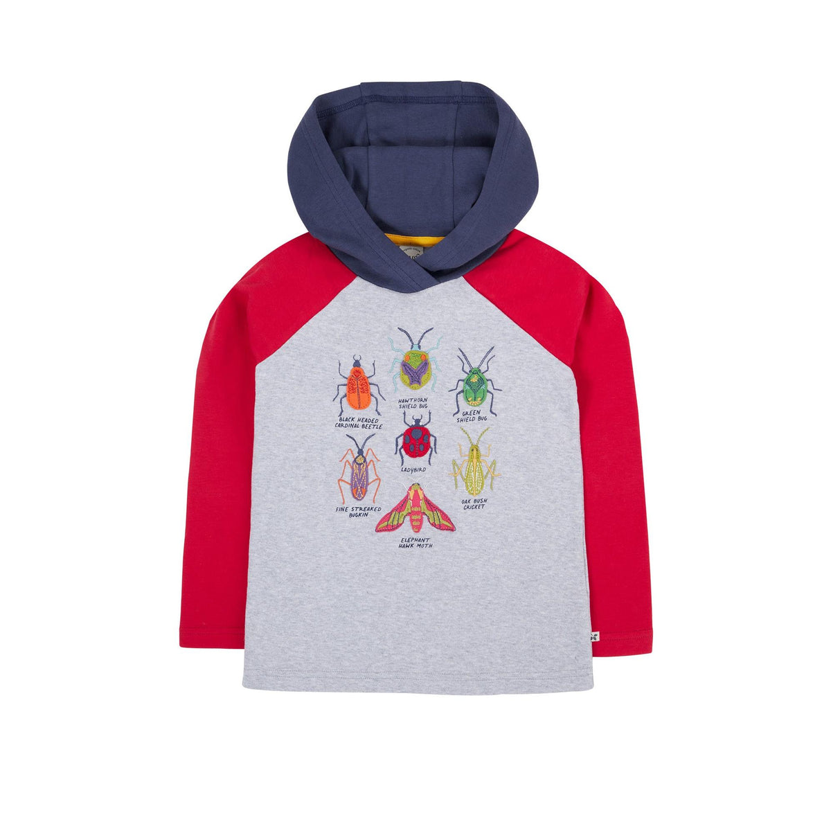Grey Marl/Bugs Compass Hooded Top - 1 Left Size 2-3 years-Frugi-Modern Rascals
