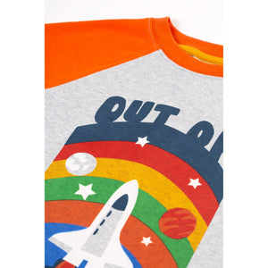 Grey Marl/Out Of This World Tamar Raglan Top-Frugi-Modern Rascals