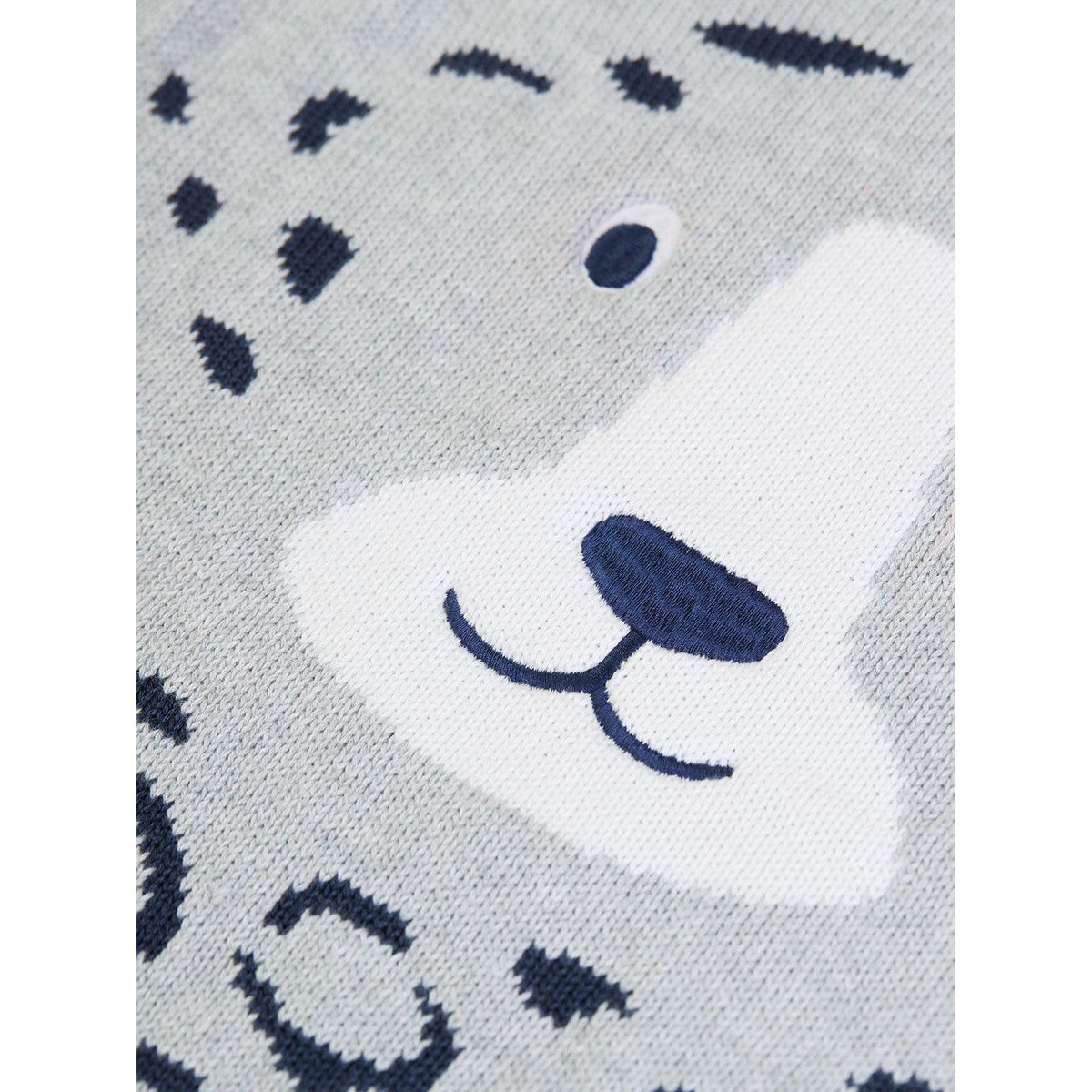 Grey Marl/Snow Leopard Caleb Character Knit Sweater-Frugi-Modern Rascals