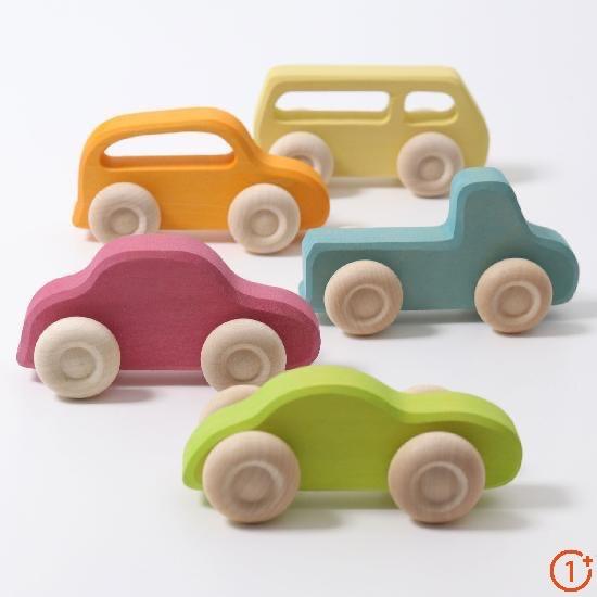 Grimm's 5 Pastel Slimline Cars-Grimms-Modern Rascals