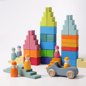 Grimm's Blocks - Stepped Roofs in Pastel-Grimms-Modern Rascals