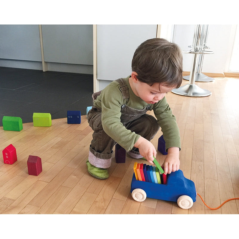 Grimm's Blue Pull Along Truck-Grimms-Modern Rascals