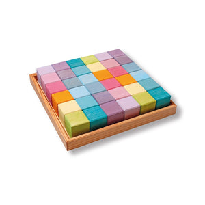 Grimm's Building Set Pastel Squares 4x4cm Blocks-Grimms-Modern Rascals