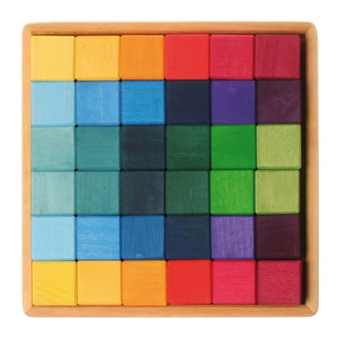 Grimm's Building Set Squares 4x4cm Blocks - 36 pcs-Grimms-Modern Rascals