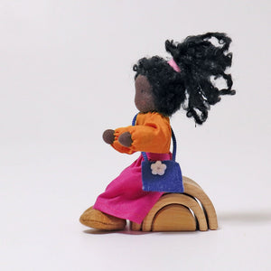 Grimm's Doll - Ebony Child wearing a Dress-Grimms-Modern Rascals