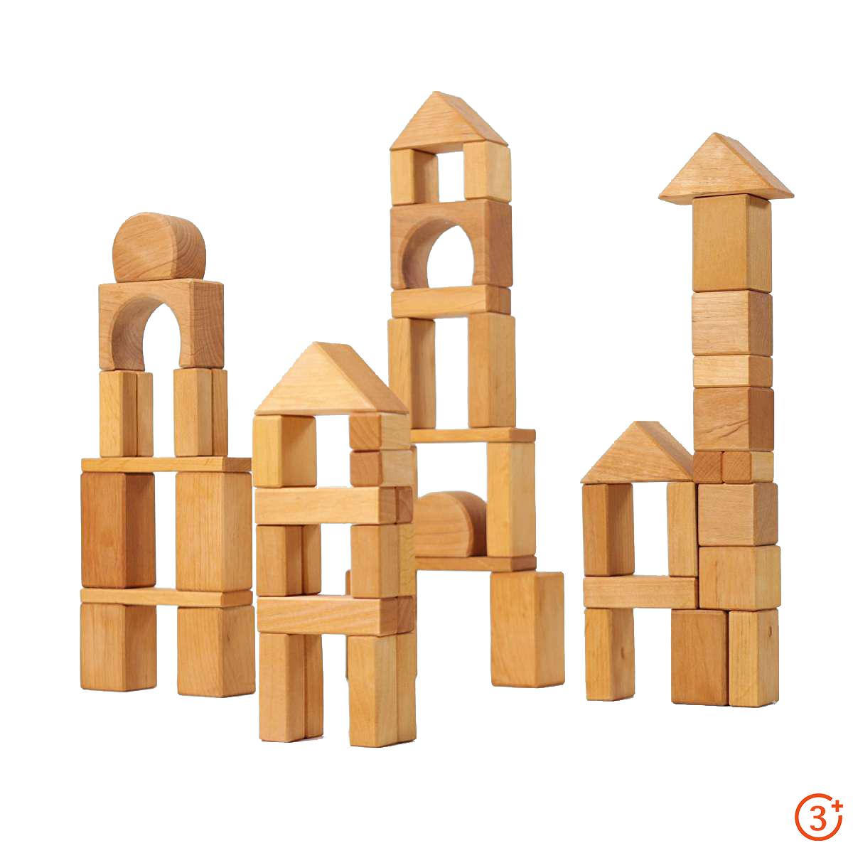 Grimm's Geometric Classic Building Blocks Natural - 60 piece-Grimms-Modern Rascals
