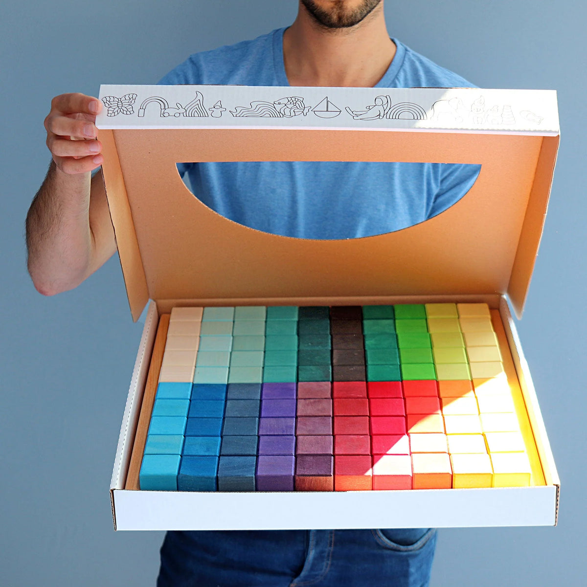 Grimm's Large Building Set Squares 4x4cm Blocks - 100 pcs-Grimms-Modern Rascals