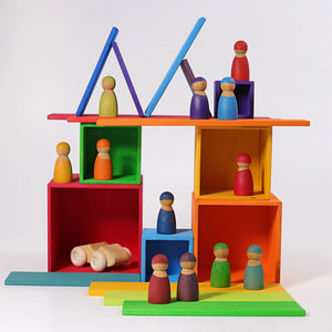 Grimm's Large Stacking Boxes - Rainbow-Grimms-Modern Rascals