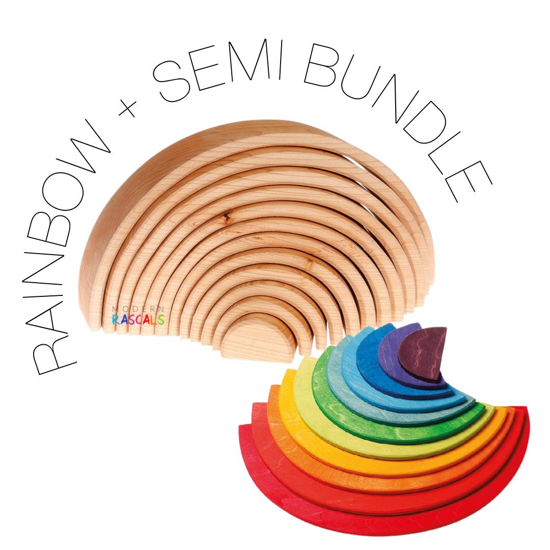 Grimms Natural Rainbow + Rainbow Semis Bundle-Grimms-Modern Rascals