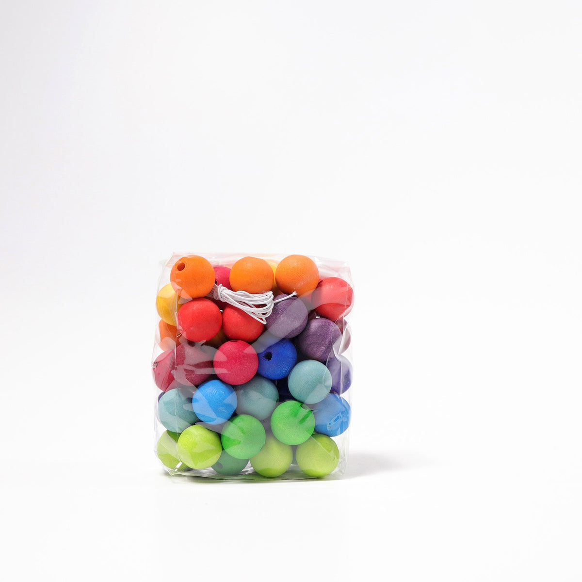 Grimm's Rainbow 20mm Wooden Beads - 60 pieces-Grimms-Modern Rascals