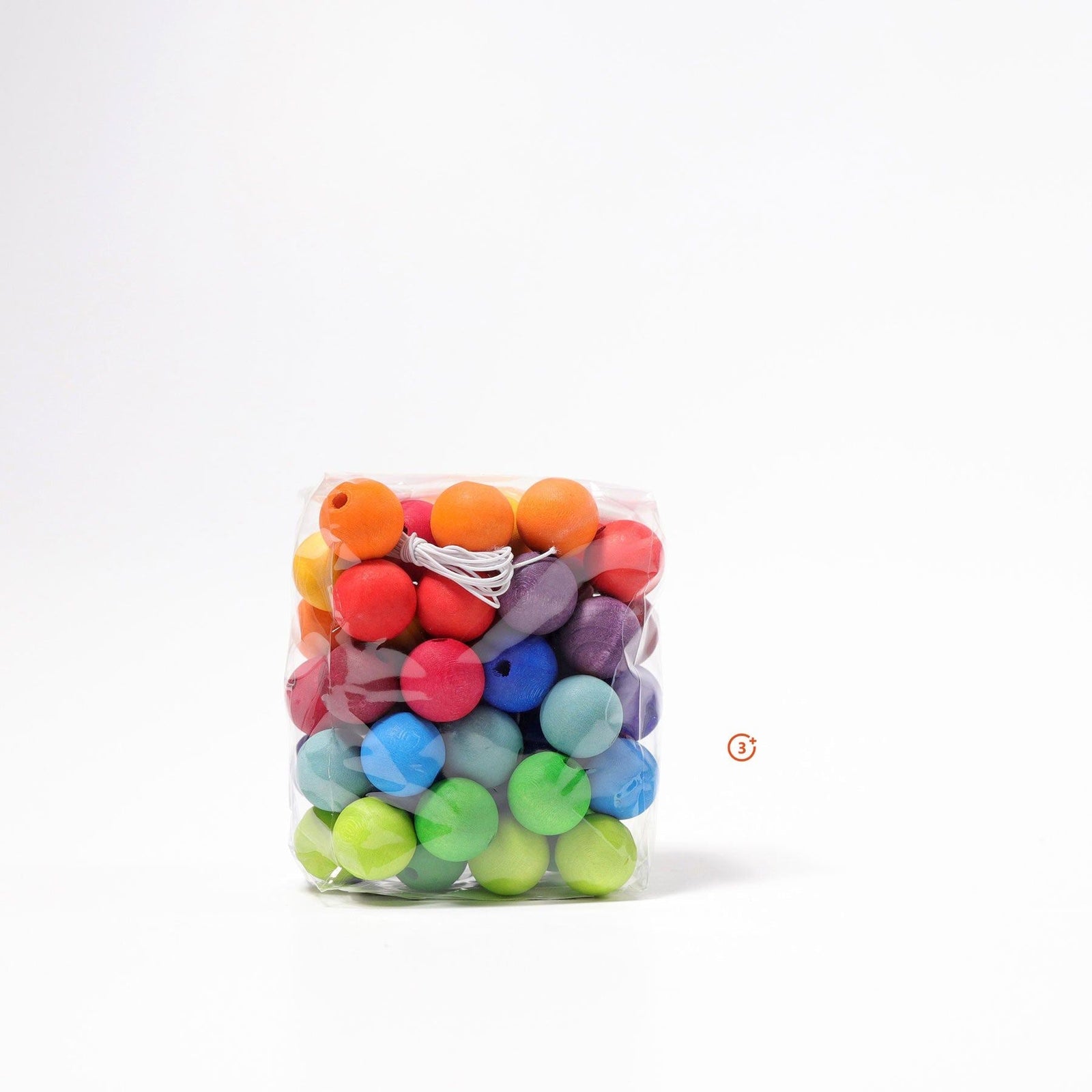 Grimm's Rainbow 20mm Wooden Beads - 60 pieces-Grimms-Modern Rascals
