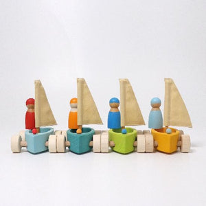 Grimm's Set of 4 Little Land Yachts with Sailors-Grimms-Modern Rascals