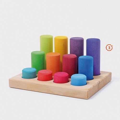 Grimm's Sorting Board With Rollers in Rainbow 12 pcs-Grimms-Modern Rascals