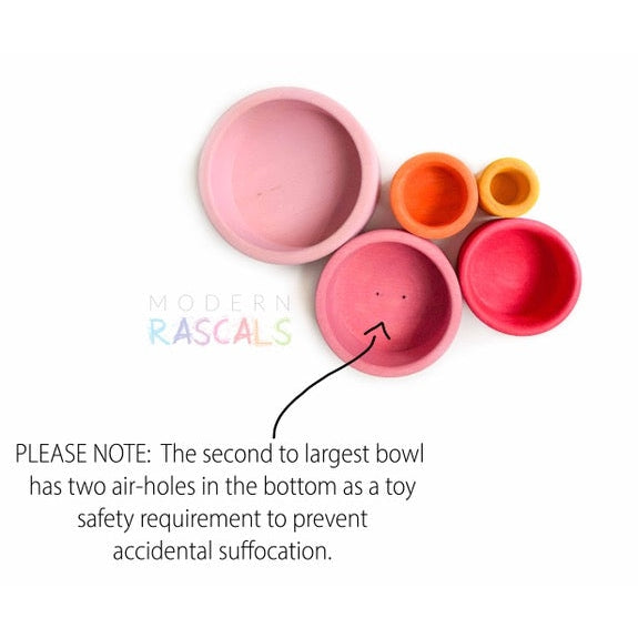 Grimm's Stacking Bowls in Rainbow with a Blue Outside-Grimms-Modern Rascals